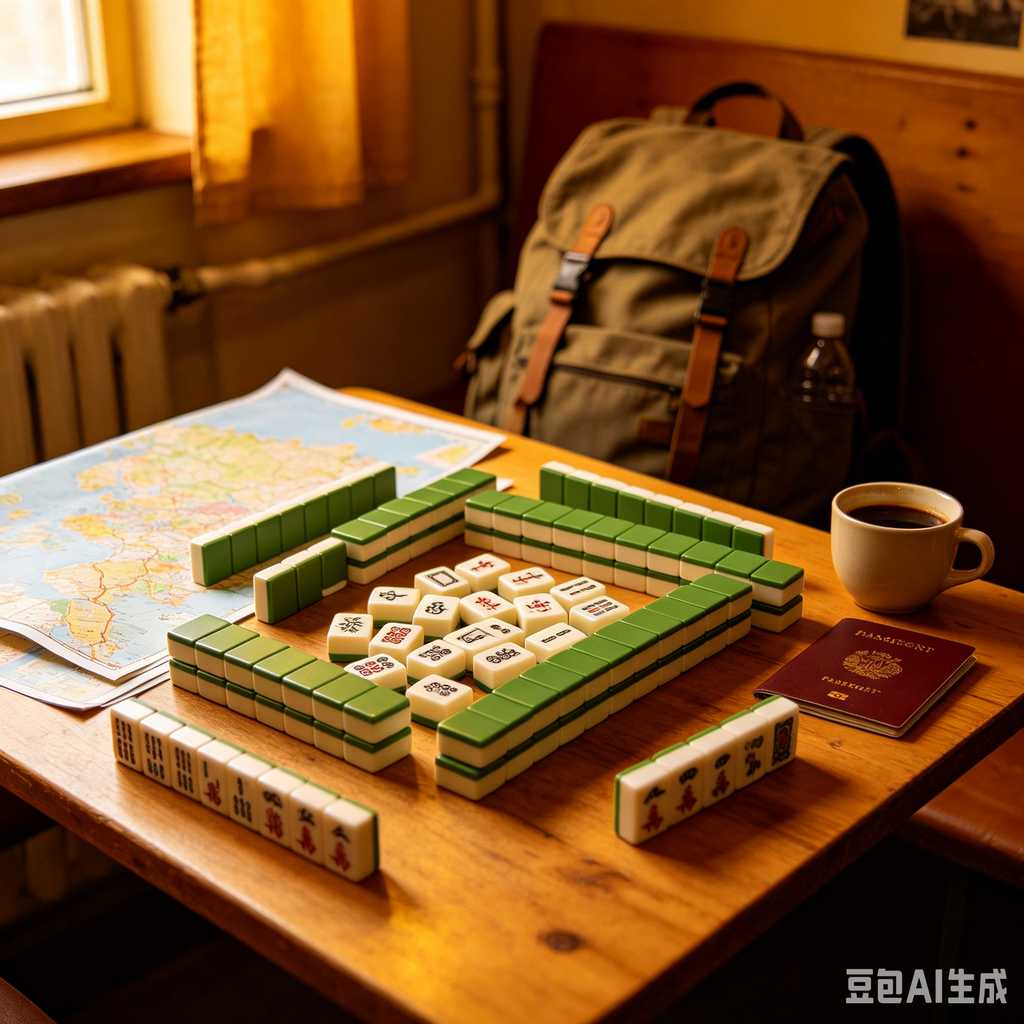 carved pattern mahjong set
